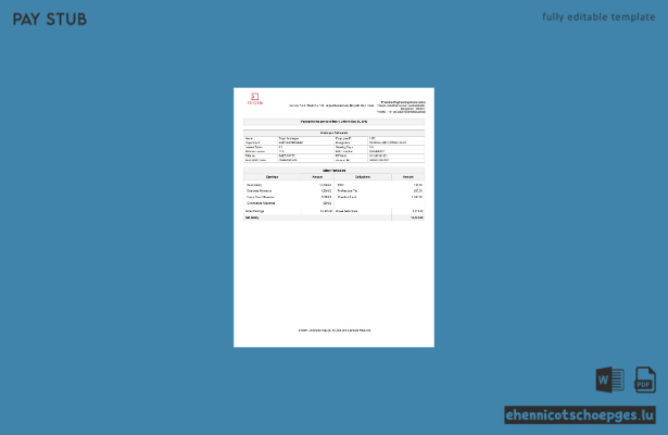 Beispiel einer Gehaltsabrechnung der Presston Engineering Corporation